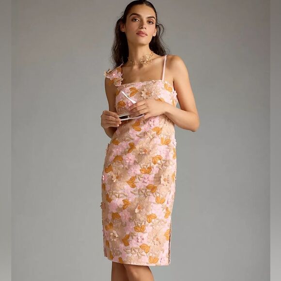 Anthropologie Floral Appliqué Dress NWT - Picture 1 of 12